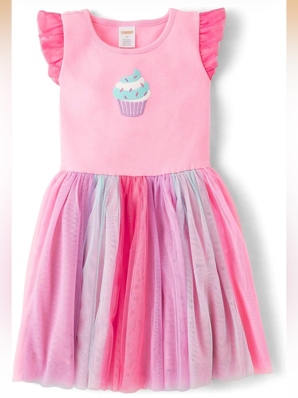 NWT Gymboree Birthday Cupcake Tulle Party Dress Pink Purple Rainbow Toddler 2T